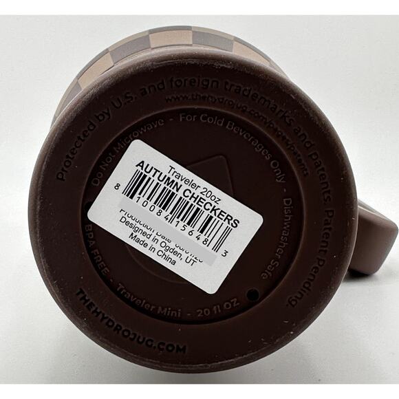 Hydrojug 20 oz Traveler w PREMIUM FINISH, AUTUMN CHECKERS - Picture 4 of 4